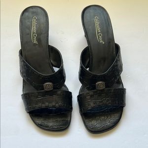 Coldwater Creek Black Sandals with Crisscross Straps
